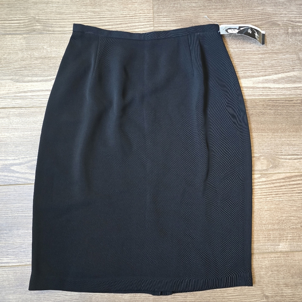 Peter Nygard Skirt Womens 8 Black Pencil Academia Workwear Minimalist Career 90s